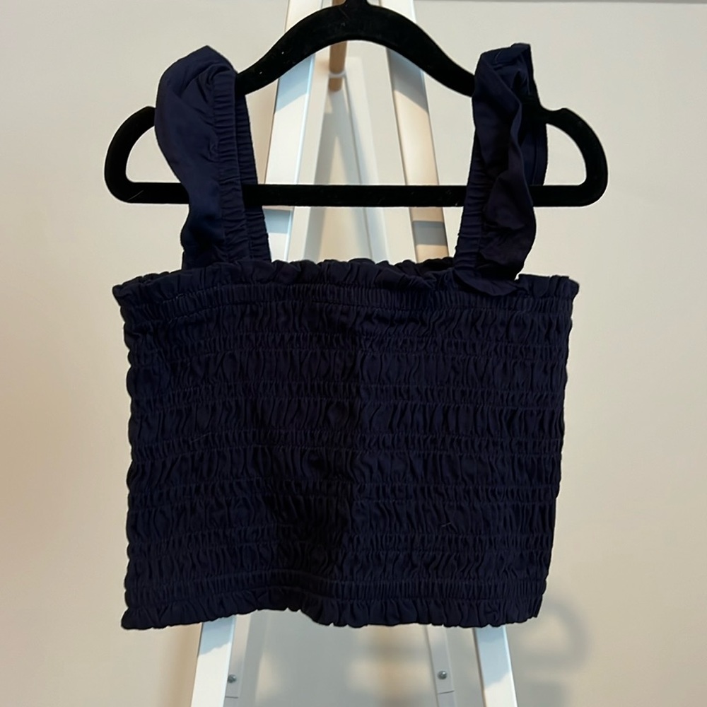 NWT GapKids Navy Blue, Ruched Cropped Tank size 8